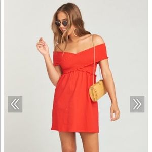 Mandy Smocked Dress in Cherry Poplin